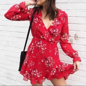 Divided by H&M Women Red Floral Romper Size 6